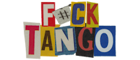 the word fuck tango on a black background